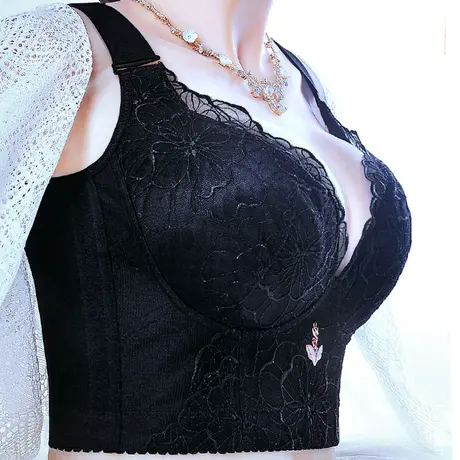 无钢圈大罩杯6排8扣调整型文胸大胸显小奶罩胖MM薄款CDE女士内衣图片