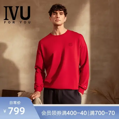 安莉芳旗下IVU男士本命年红色卫衣圆领长袖棉质舒适上衣UF00113图片