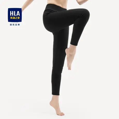 HLA/海澜之家女青年羊毛加厚加绒护膝腰部增高冬季柔软舒适保暖裤图片