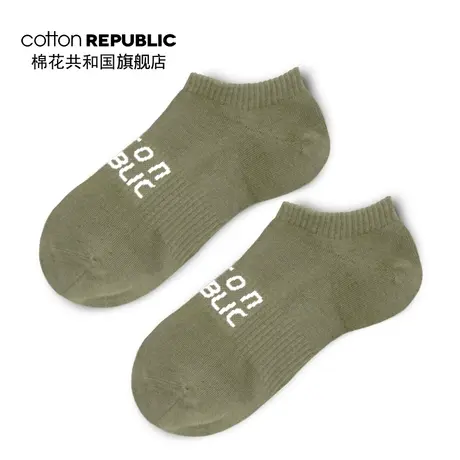 Cotton Republic/棉花共和国情侣新款男士棉质休闲字母提花短袜图片