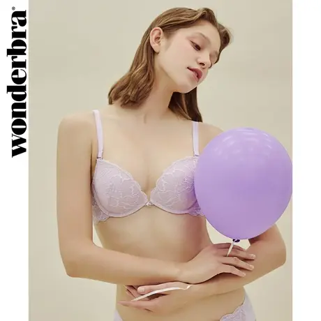wonderbra 紫色文胸夏季宽侧翼性感聚拢精油水袋胸罩舒适内衣女图片