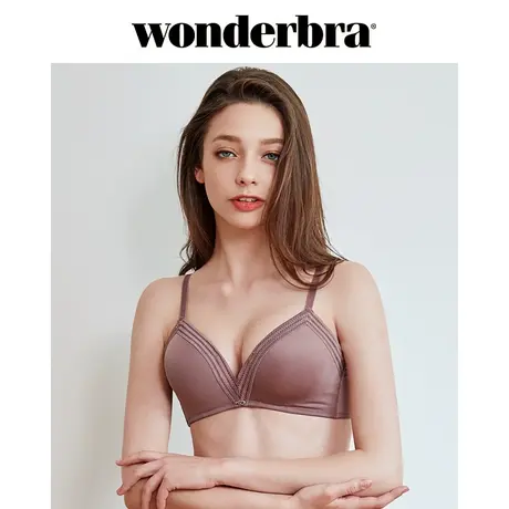 WONDERBRAU型美背内衣精油水袋聚拢文胸蕾丝边3/4罩杯胸罩图片