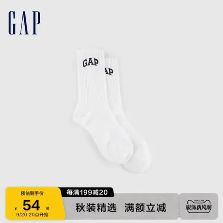 Gap男装秋季2023新款LOGO运动吸湿中筒袜一双装815131短袜套装图片