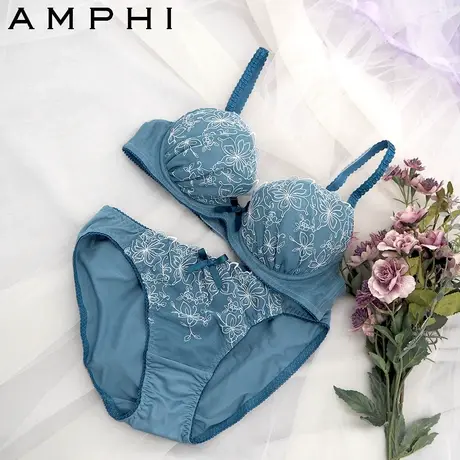 amphi华歌尔旗下日系蕾丝少女文胸内裤套装AB0389图片