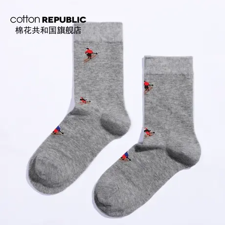 Cotton Republic/棉花共和国男士提花中筒袜商务休闲男人学生袜子图片