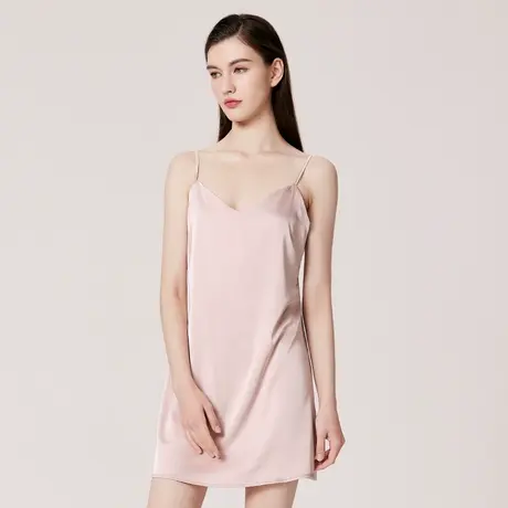 性感睡衣女秋季2023年新款冰丝薄款粉色气质吊带睡裙可外穿家居服图片