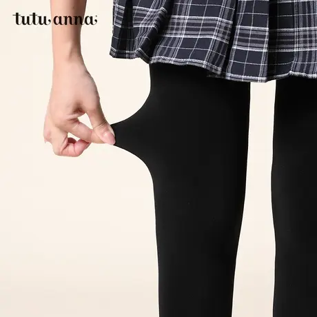 tutuanna连裤袜女春秋日系纯色保暖加厚修身光腿神器打底裤300D图片
