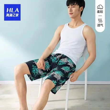 HLA/海澜之家男士轻薄透气五分沙滩韩版短裤子夏季外穿休闲居家男图片