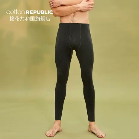 Cotton Republic/棉花共和国男士秋冬保暖德绒修身保暖秋裤一件装图片
