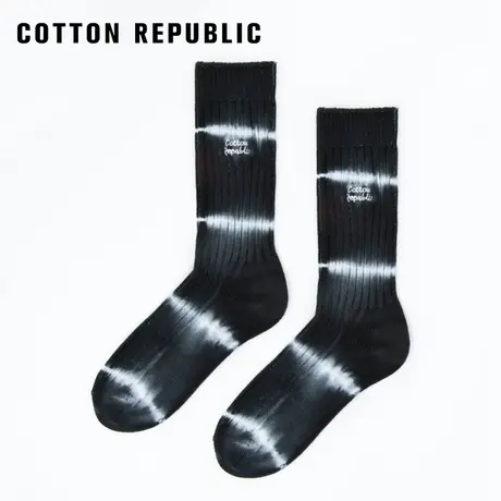 Cotton Republic/棉花共和国中筒男士刺绣扎染袜情侣休闲棉袜新款图片