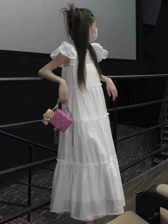 白色睡裙春秋季女款2023新款高级感法式连衣裙夏天可外穿睡衣裙子图片