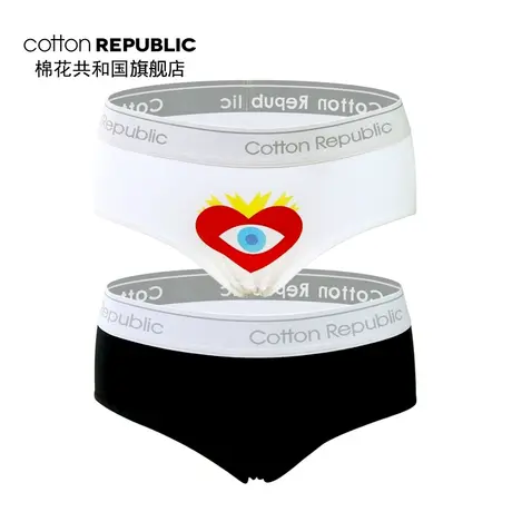 Cotton Republic/棉花共和国女士小平角内裤棉质印花学院风女图片