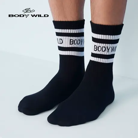 BODYWILD袜子男士棉时尚经典街头运动休闲百搭个性潮中筒篮球男生图片
