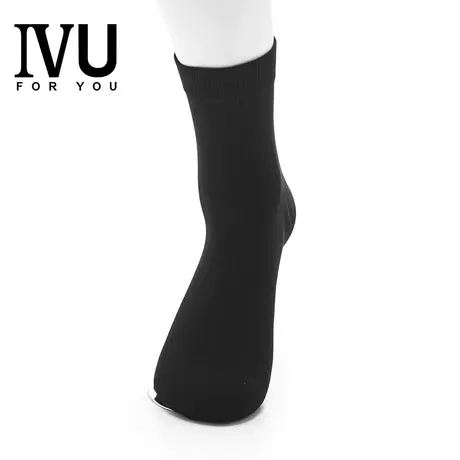 安莉芳旗下IVU男士棉质中筒袜子春秋季舒适不勒黑色长筒袜UY00001图片
