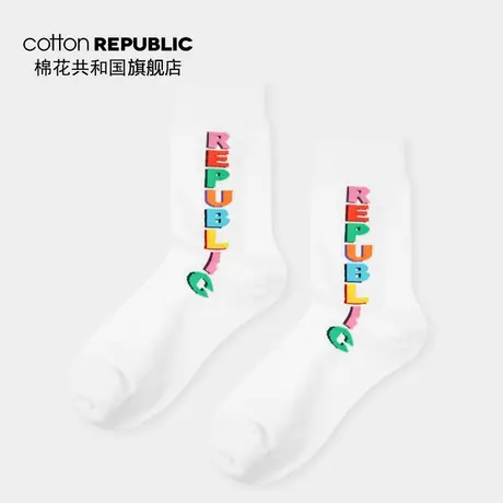 Cotton Republic/棉花共和国女士中筒袜2020新款秋冬休闲棉短袜图片