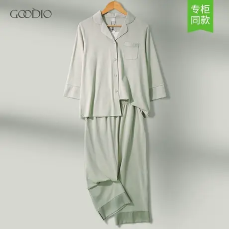 歌帝商场同款家居服套装女睡衣开衫两件套棉质长袖宽松春GDB0188图片