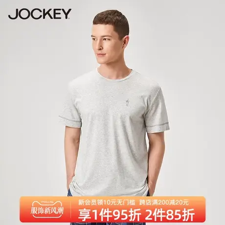 Jockey新款莫代尔潮流经典纯色休闲短袖T恤男半袖体恤圆领图片