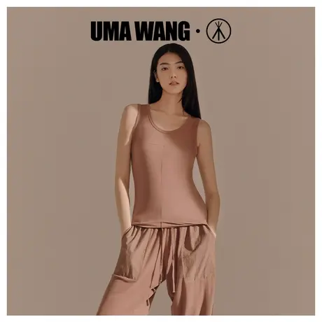 UMA WANGx三枪上海时装周同款背心女夏季莫代尔打底女士背心商品大图