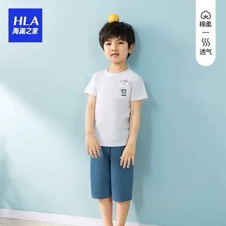 HLA/海澜之家新款熊猫系列儿童家居服短袖短裤可外穿睡衣图片