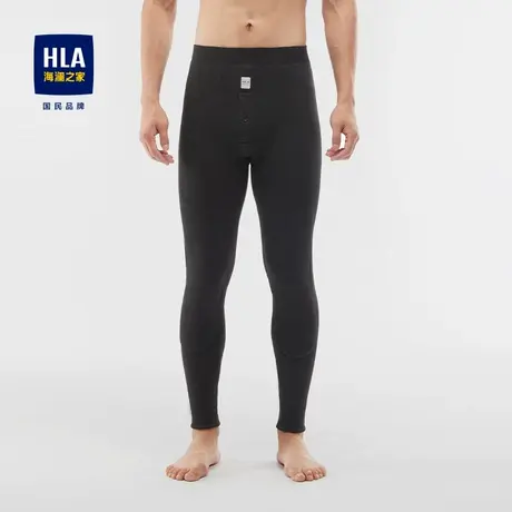 HLA/海澜之家男士青年驼绒护膝男裤冬季防寒舒适加厚加绒保暖裤图片