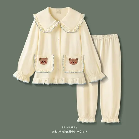 【设计师系列】睡衣女2023年新款可外穿长袖套装春秋款纯棉家居服图片