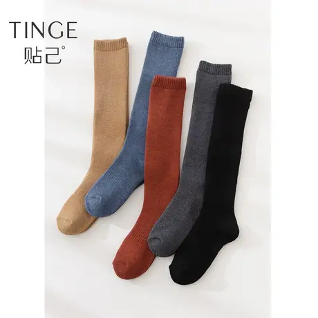 3双TINGE加绒加厚日系堆堆中筒袜秋冬季保暖袜女士长袜毛圈袜子图片