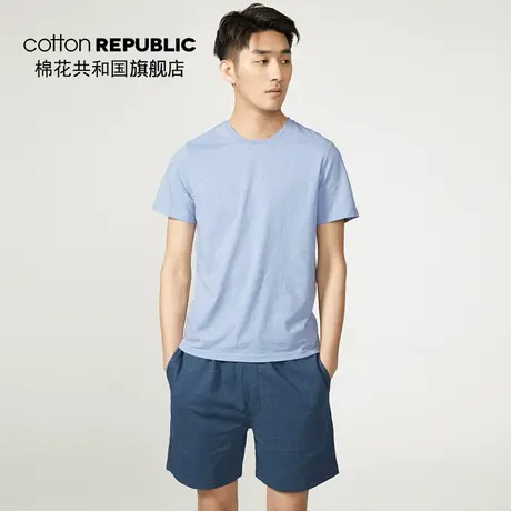 Cotton Republic/棉花共和国男士家居套装 外穿休闲针织上衣+短裤商品大图