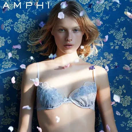 amphi华歌尔旗下 日系少女轻薄蕾丝自然圆润 文胸 AB3420图片