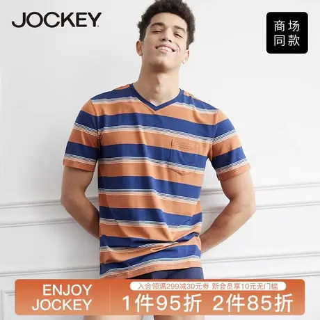 Jockey短袖T恤男莫代尔新款夏季上衣男生个性潮流宽松夏装圆领图片