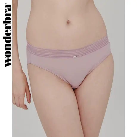 WONDERBRA紫色无痕三角内裤女薄款性感中腰舒适棉质底档透气底裤图片
