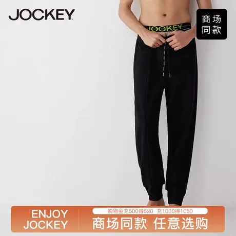 Jockey家居裤男士华夫格睡裤长裤舒适黑色卫裤休闲可外穿四季款图片