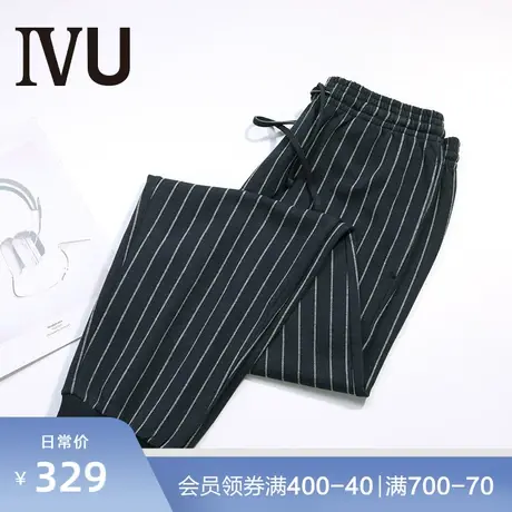 安莉芳旗下IVU男士秋季薄款棉质撞色条纹长裤可外穿休闲裤UF00048图片